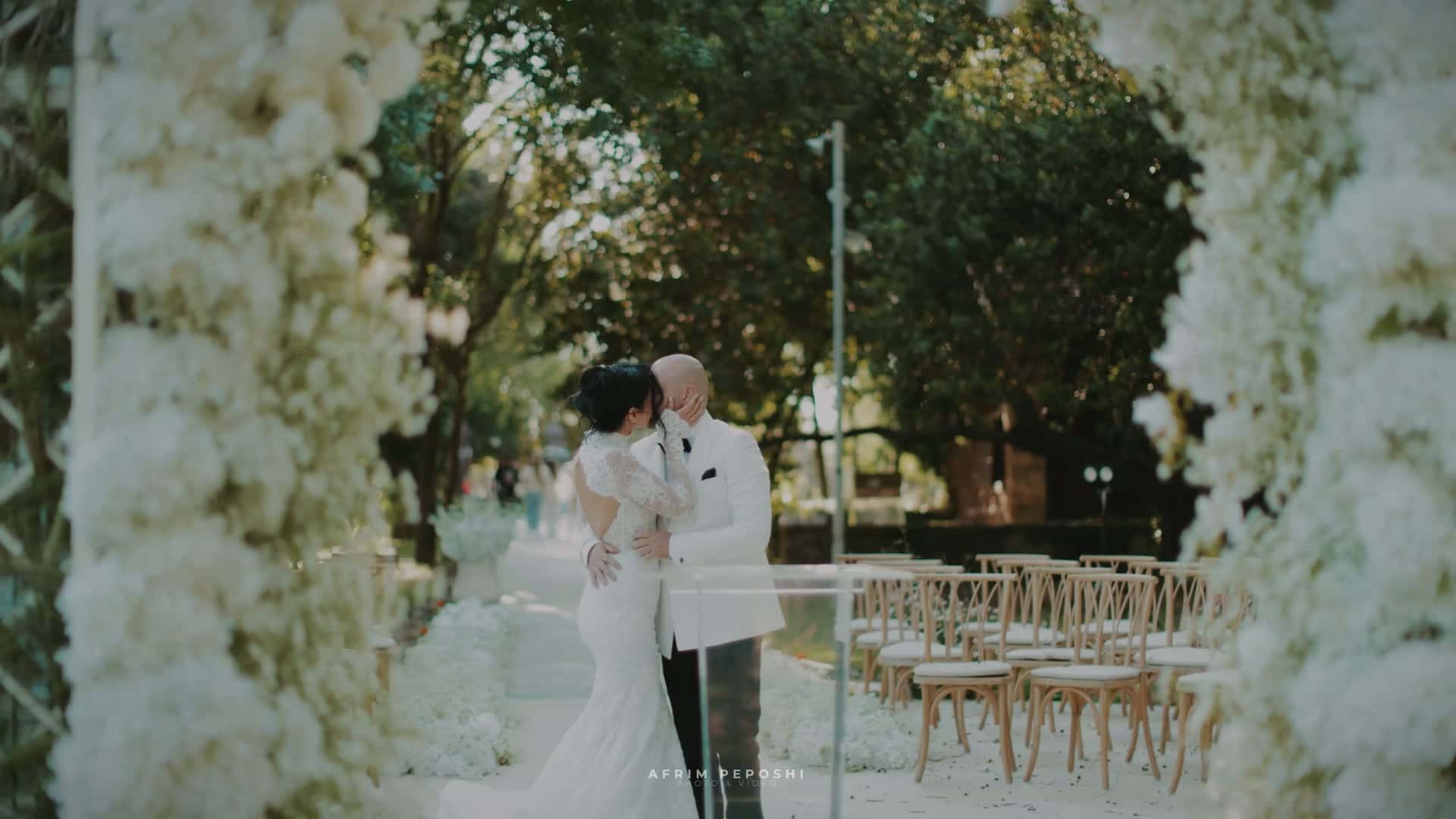 Florida and Saimir enjoying their wedding night at Hotel i Gjuetisë, Albania